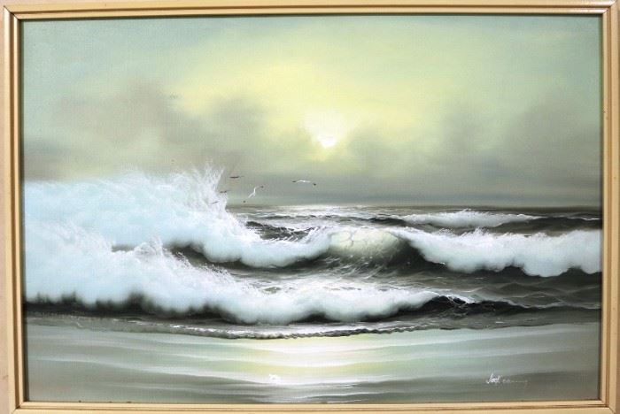 Oil on Canvas- Ocean Scene signed