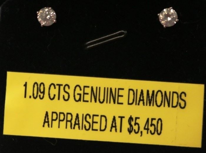 1.09 CTS Genuine Diamond Earrings