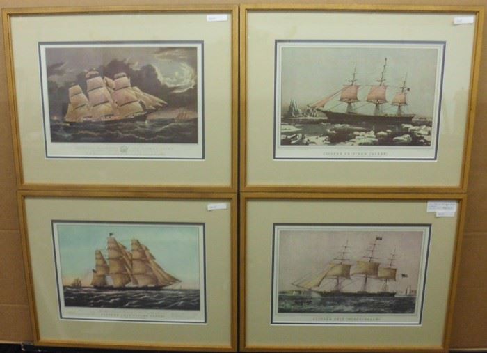 Set of 4 clipper ships