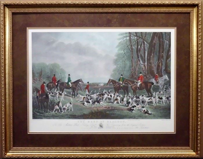 The Meet at Blagdon w/COA hand colored