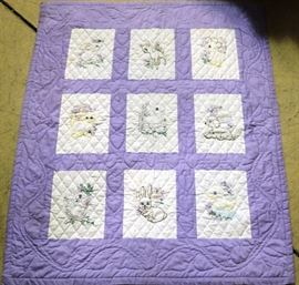 Embroidered baby quilt