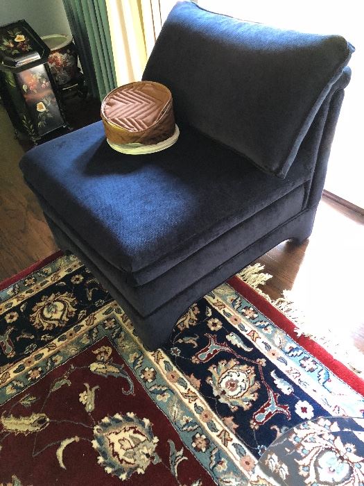 Second of two slipper chairs (sold as pair)