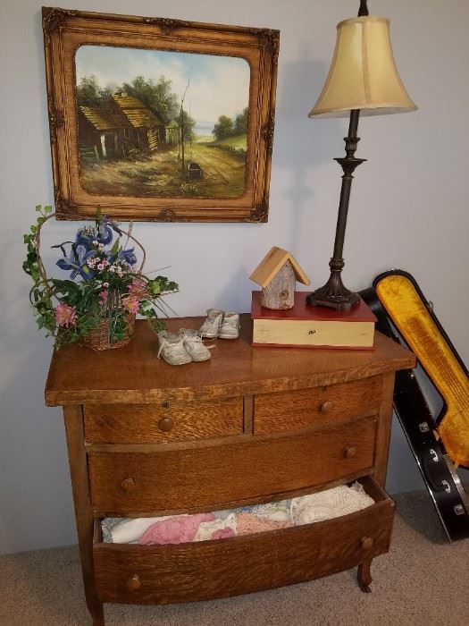 Antique Dresser with Mirror (not shown). 