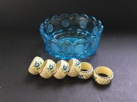 Blue Bowl with Liberty Bell & Napkin Rings   https://ctbids.com/#!/description/share/32684