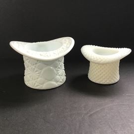 Two Milk Glass Hat Vases    https://ctbids.com/#!/description/share/32588