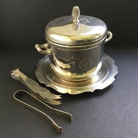 Silver Plated Tray & Ice Bucket w/ UVA Seal       https://ctbids.com/#!/description/share/32592