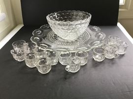 Glass Tray, Punch Bowl, Matching Cups https://ctbids.com/#!/description/share/33107