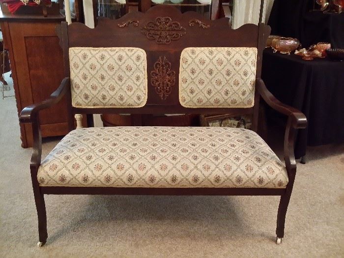 Eastlake settee - the final piece of the parlor set