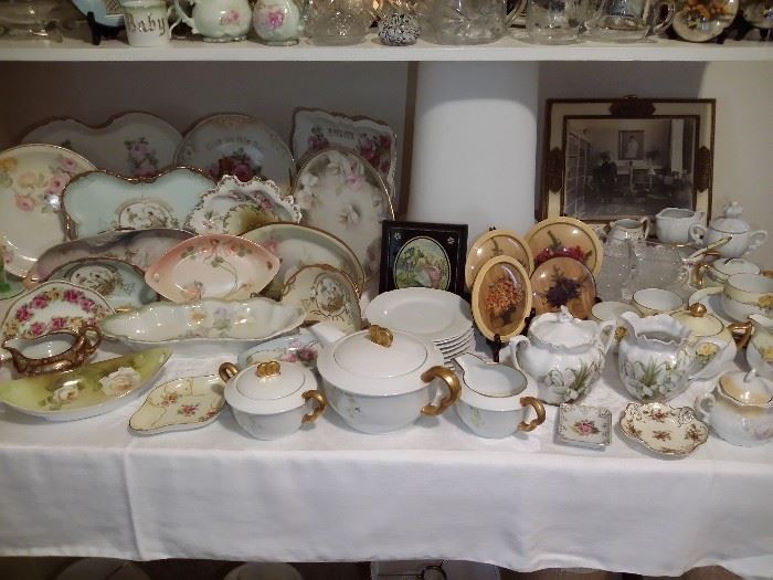 Nice cup & saucer sets, china platters & bowls