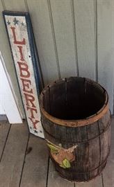 Outdoor Decor: Barrel and Sign