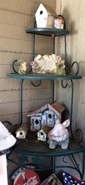 Outdoor Corner Display Shelf, Decorative Birdhouses, Garden Decor