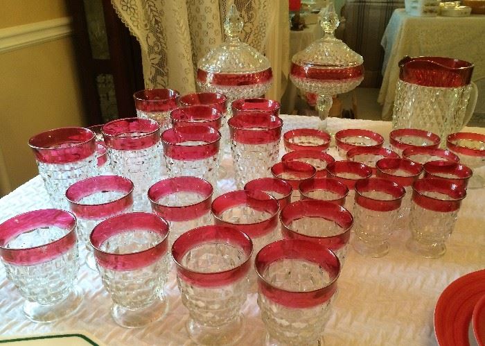 Cranberry Glassware, Cranberry Compotes, Cranberry Pitcher and More!