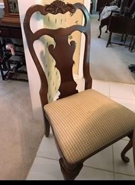 Chair Detail on American Drew Dining Table with Four Upholstered Seat Chairs