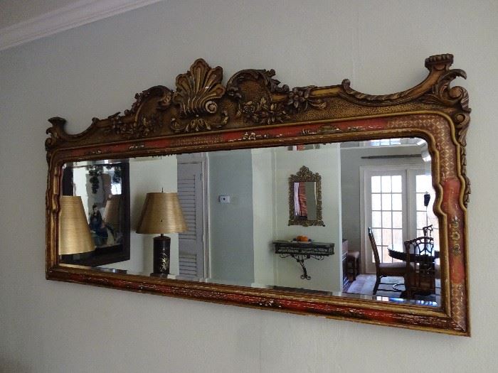 Antique, oriental buffet mirror