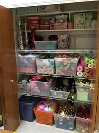 BOXES, RIBBON, WRAPPING SUPPLIES