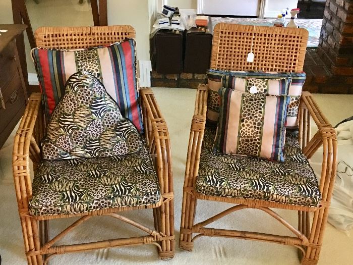 Vintage rattan chairs - we'd say 1940's.