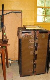 Old travel trunk with drawers.