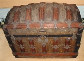 Very old French rounded top trunk.