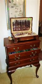Silver chest with Sterling Silver and some in drawers.