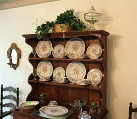 Open hutch with china.