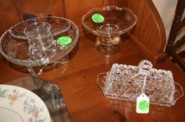 A few of the crystal pieces on hutch.