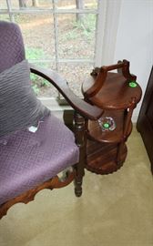 Other straight chair with smoking stand.