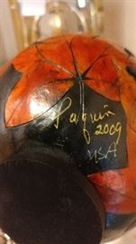 Hand-carved gourd by Patti Quinn (Paquin)   "Autumn Delight"