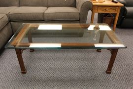 Another Stickley glass and wood cocktail table