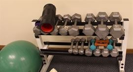 Free Weights, Exercise Ball, Schwinn Exercise Bike.  Who needs a health club?  You can open your own!!