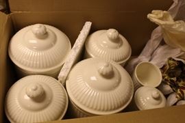 I think these are Crate & Barrel canisters but could be wrong.