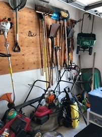 spreader, shovels, etc.