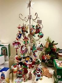 Huge Number of Christopher Radko Ornaments, most with original boxes, highly collectible.  It's Christmas in July again!