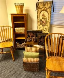 The chairs here in the basement actually are from the kitchen table set.  The owners augmented their table with some really kick butt Nichols and Stone chairs for a more contemporary look, so these chairs largely are brand new.