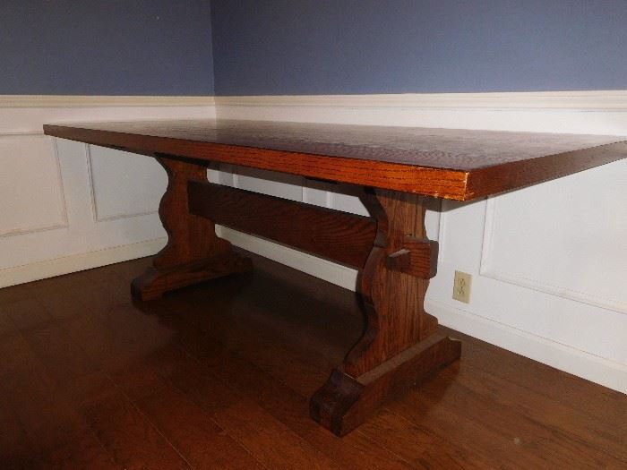 Oak trestle table