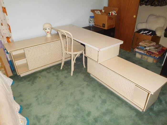 Sturdy hand built desk/cabinets 1960s... 3 pieces