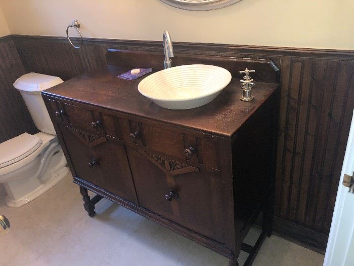 Vintage vanity cabinet