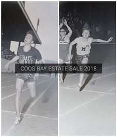 Photos of original negatives of Steve Prefontaine in High School (photos are cropped and taken with a phone)