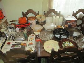 Pyrex, Fire King, kitchen and household items