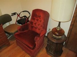 Table lamp, and table, recliner and handicap equipment