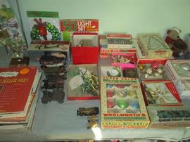 Vintage Christmas items and ornaments