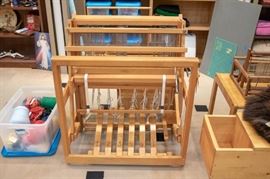 Push had loom made by E. E. Gilmore Stockton CA. The loom is in great condition and comes with a bench & accessories.