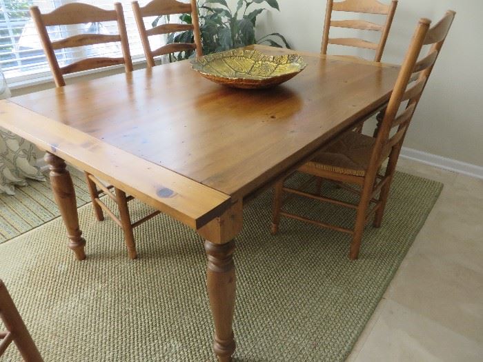 PINE TABLE AND CHAIRS
POTTERY BARN 