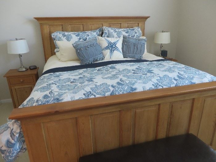 EMPIRE STYLE KING BED MADE FROM ANTIQUE CYPRESS DOORS