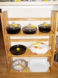 Corning Ware, Descoware Belgium covered casserole, vintage Century Aluminum LOOK-N-See Pie Carrier