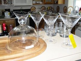Dansk cheese server, glassware, etc.