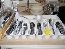 stainless flatware, etc.