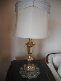 Vintage PAIR of Table Lamps, Silk Shades (2)