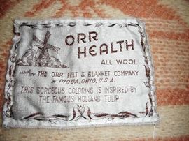 Mid Century Orr Health Wool Blanket, Holland Tulip Design