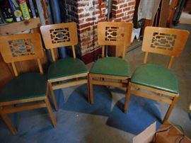Mid Century Folding Chairs. with Table