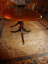 High Quality Mahogany Kittinger Dining table with Federal Style Double Pedestal Brass Paw Feet
